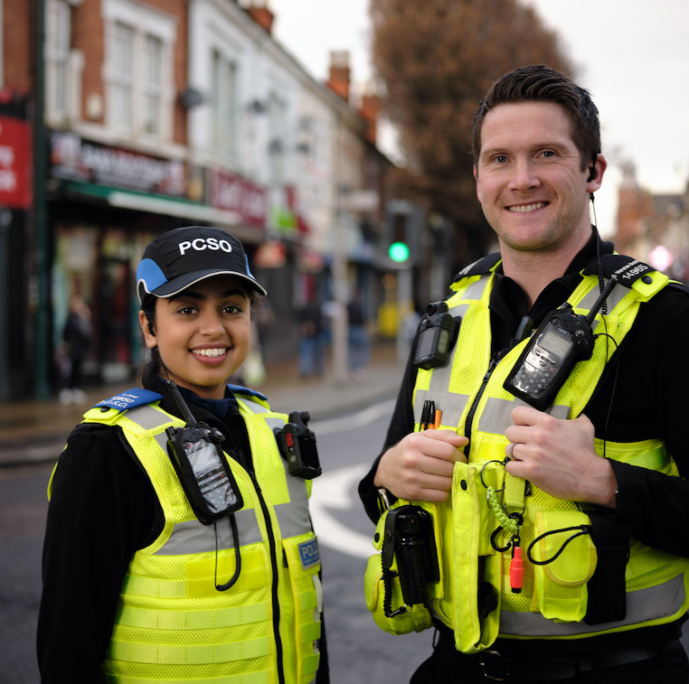 Derbyshire Constabulary Jobs | Careers Website | Asian Female and White Male in Town Centre Image.jpg